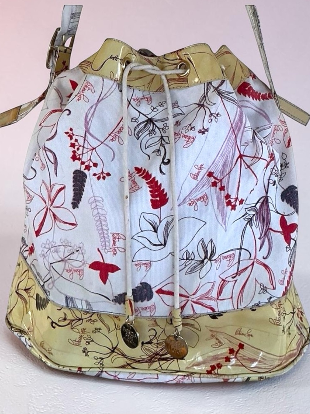 Patrizia Pepe Firenze Floral Bucket Bag Italian Boho Hobo Purse Y2K